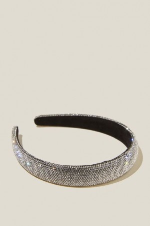 Cotton On Paris Padded Headband Women's Hair Accessories Silver | WXgna3nZ9t1