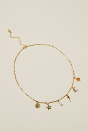 Cotton On Pendant Necklace Women's Jewellery Gold | RQfwcBLNs2H