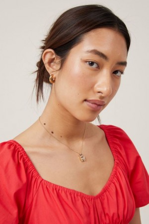 Cotton On Pendant Necklace Women's Jewellery Gold | fsBacSY8KFI