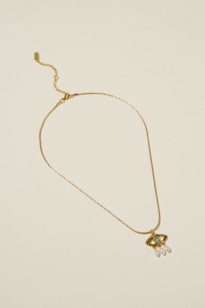 Cotton On Pendant Necklace Women's Jewellery Gold | hnb70wc5Ww0