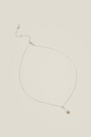 Cotton On Pendant Necklace Women's Jewellery Silver | eh7SLNMjlSX