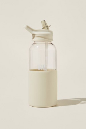 Cotton On Personalised 1 Litre Sip Lid Drink Men's Water Bottles White | RLAfGYItfUp