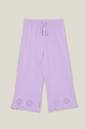Cotton On Piper Broderie Girls' Pants Purple | seK0uCJpKfS