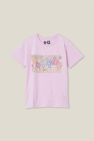 Cotton On Pippy Short Sleeve Girls' T Shirts Purple | a9gdl94lwjk