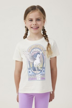 Cotton On Pippy Short Sleeve Girls' T Shirts Light Yellow | 7n1eqa4SrNb