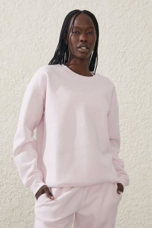 Cotton On Plush Essential Crew Women's Jumpers Pink | 22fu4aZilNp