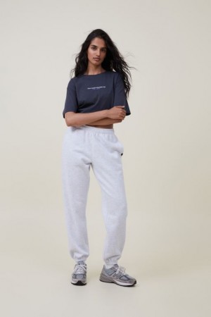 Cotton On Plush Essential Gym Track Women's Pants Grey | jk2n98OWQw9