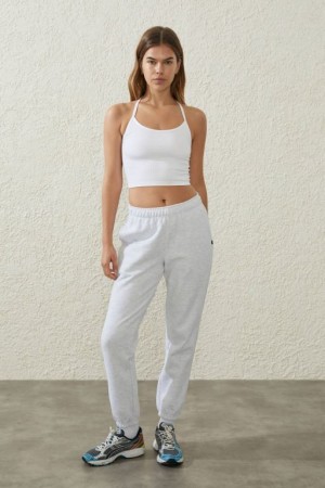 Cotton On Plush Essential Gym Track Women's Track Pants Grey | YzLokscYmAP