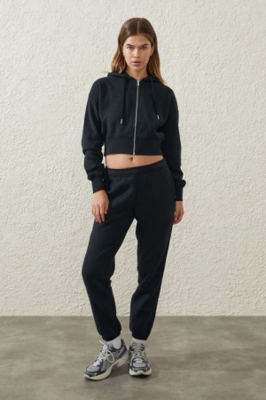 Cotton On Plush Essential Gym Track Women's Track Pants Black | TpTa0WbVquW