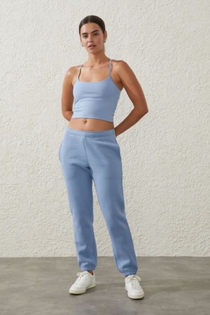 Cotton On Plush Essential Gym Track Women's Track Pants Blue | SwboJ5XXesU
