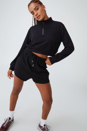 Cotton On Plush Fleece Women's Shorts Black | pA4Q0UOgS3P