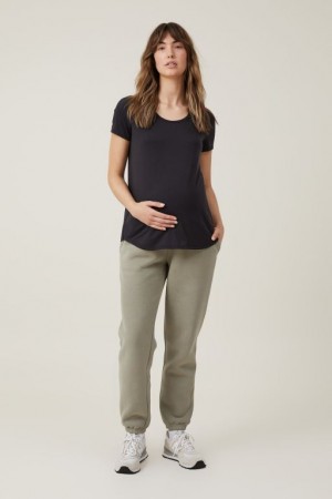 Cotton On Plush Gym Track Pant Women's Maternity Wear Khaki | iKjWARWhCp3