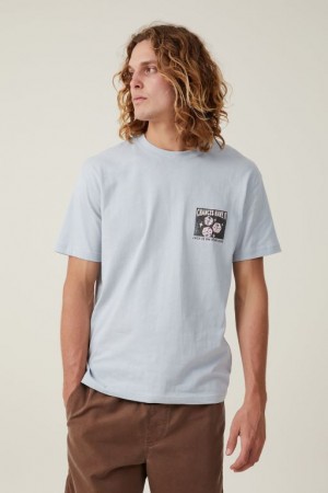 Cotton On Premium Loose Fit Art Men's Graphic T-Shirts Blue / Snake | do3r2nHGKB5