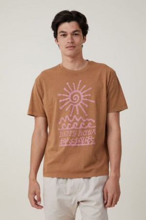 Cotton On Premium Loose Fit Art Men's Graphic T-Shirts Almond | mgZt0ThoJvd