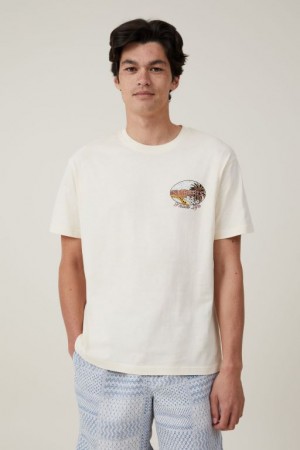 Cotton On Premium Loose Fit Art Men's Graphic T-Shirts Creampuff | Z8WHPymVFTT