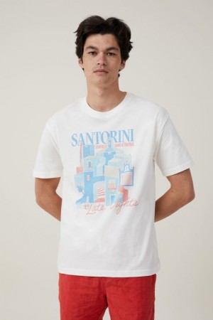 Cotton On Premium Loose Fit Art Men's Graphic T-Shirts White | N4nHjjpIJXy