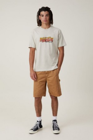 Cotton On Premium Loose Fit Art Men's Graphic T-Shirts White | nyI9ArGV666