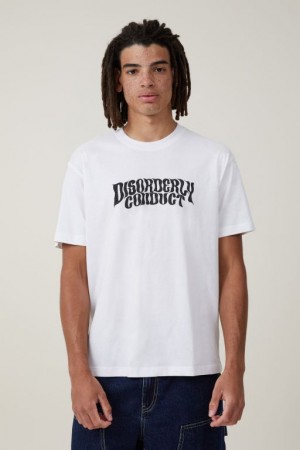 Cotton On Premium Loose Fit Art Men's Graphic T-Shirts White | dyC1rEpAZuR