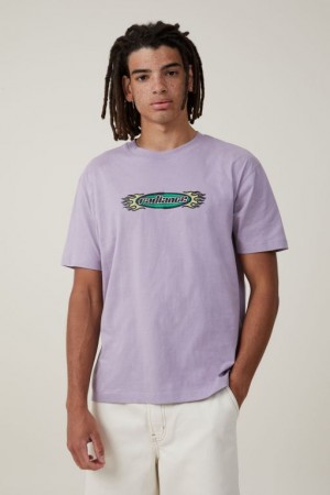 Cotton On Premium Loose Fit Art Men's Graphic T-Shirts Lavender | HX1yyG6iEag