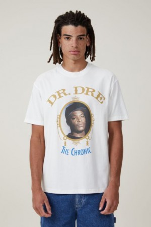 Cotton On Premium Loose Fit Music Men's Graphic T-Shirts White | cQUPbG6zGPz