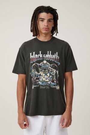 Cotton On Premium Loose Fit Music Men's Graphic T-Shirts Black / Black | RufQmG17yvx