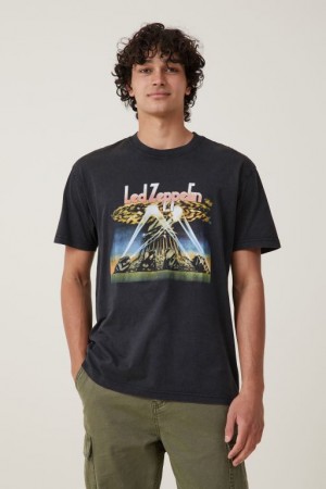 Cotton On Premium Loose Fit Music Men's Graphic T-Shirts Black | cPMmrvwOM9R