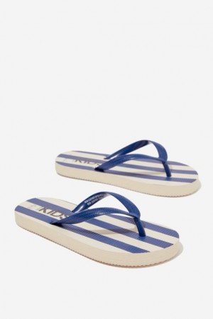 Cotton On Printed Flip Flop Girls' Sandals Stripes / Navy | 14LglJUgb5E