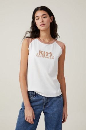 Cotton On Raglan Classic License Women's Graphic T-Shirts White | t4CA3zv4rgd
