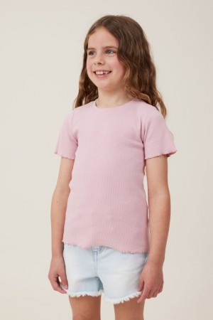 Cotton On Raya Rib Baby Girls' T Shirts Marshmallow | fkqEi2iYHOE