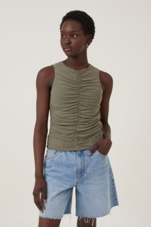 Cotton On Rebecca Gathered Women's Tanks Woodland | wj7Vc6O6K1v