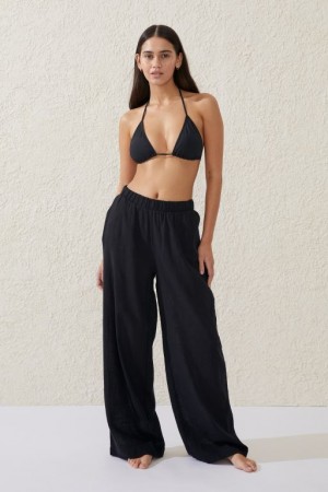 Cotton On Relaxed Beach Women's Pants Black | z9wSeWzKokp