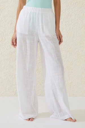 Cotton On Relaxed Beach Women's Pants White | buz2SGZMmGJ