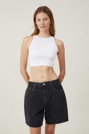 Cotton On Relaxed Denim Women's Shorts Black | xeRWqHXClly
