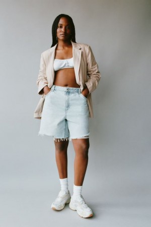 Cotton On Relaxed Denim Women's Shorts Blue | 4MH6poy1t1W