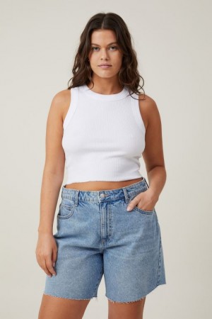 Cotton On Relaxed Denim Women's Shorts Blue | ZjTAKfo2MV9