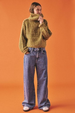 Cotton On Relaxed Wide Leg Jean Women's Pants Blue | pWcvoPqZJMv