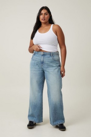Cotton On Relaxed Wide Leg Jean Women's Pants Blue | z6WNO1xGHaG
