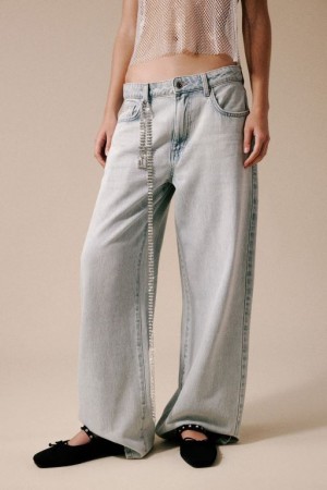 Cotton On Relaxed Wide Leg Women's Jeans Blue | c3sCSK94l9T