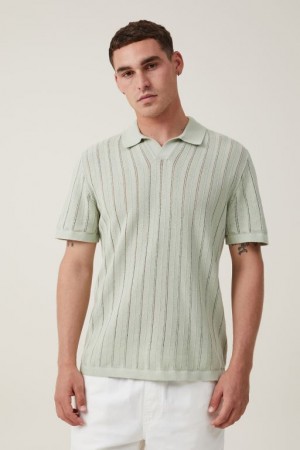 Cotton On Resort Short Sleeve Polo Men's Shirts Seafoam | VZRLgl0xiXp