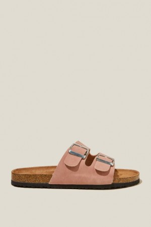 Cotton On Rex Double Buckle Slide Women's Sandals Pink | QxoRMPJNSyb