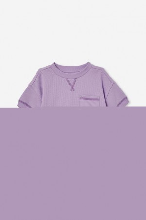 Cotton On Riv Waffle Sweater Baby T Shirts Purple | Pqt586xBQrX