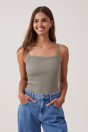 Cotton On Rory Straight Neck Women's Cami Woodland | fZa4Oma7Ekd
