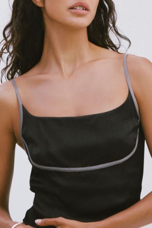 Cotton On Rsvp Satin Cami Women's Shirts Black | x82DdDbMDVw