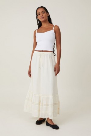 Cotton On Rylee Lace Maxi Women's Skirt Cream | yLxSZ45U957
