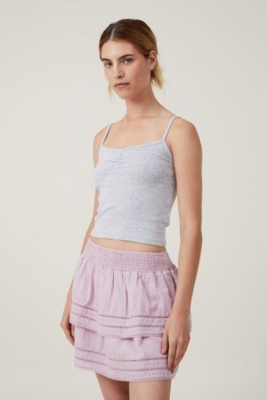 Cotton On Rylee Tiered Lace Mini Women's Skirt Blue | O8H7puyrB7W