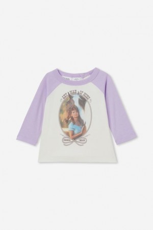 Cotton On Sandy Raglan Long Sleeve Lcn Baby T Shirts Purple | HwOtWfF6CFb