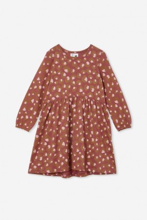 Cotton On Savannah Long Sleeve Girls' Dress Vintage | MW2eSYkMXmY