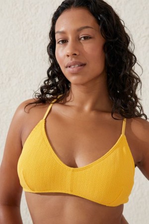 Cotton On Scoop Tri Women's Bikini Tops Lemoncello | PeROqbrCeqm