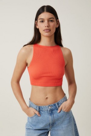 Cotton On Seamless Benni High Neck Women's Tanks Coral | jZPCd55CGSv