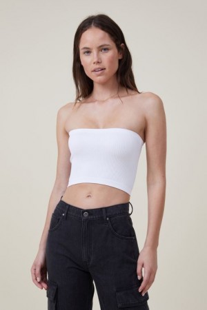 Cotton On Seamless Ellie Tube Women's Tanks White | PvnVLGGDFGp